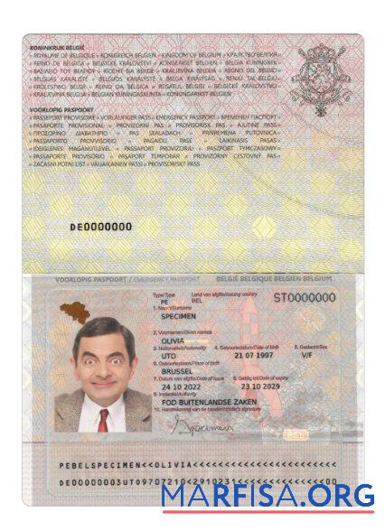 Realistic Belgium emergency passport download for verification